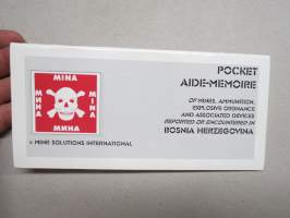 Pocket Aide-Memorie of mines, ammunition, explosive ordnance and associated device reported or encountered in Bosnia Herzegovina -havainnollinen opas, miinoitteet