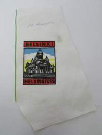 Helsinki -Helsingfors -kangasmerkki, matkailumerkki, leikkaamaton