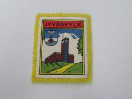 Jyväskylä -kangasmerkki / matkailumerkki / hihamerkki / badge -pohjaväri keltainen