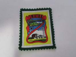 Imatra -kangasmerkki / matkailumerkki / hihamerkki / badge -pohjaväri vihreä