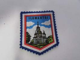 Ilomantsi -kangasmerkki / matkailumerkki / hihamerkki / badge -pohjaväri sininen