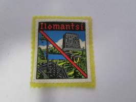 Ilomantsi -kangasmerkki / matkailumerkki / hihamerkki / badge -pohjaväri keltainen