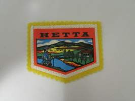 Hetta -kangasmerkki / matkailumerkki / hihamerkki / badge -pohjaväri keltainen