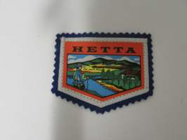 Hetta -kangasmerkki / matkailumerkki / hihamerkki / badge -pohjaväri sininen