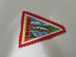 Imatra -kangasmerkki / matkailumerkki / hihamerkki / badge -pohjaväri punainen