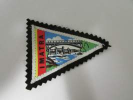 Imatra -kangasmerkki / matkailumerkki / hihamerkki / badge -pohjaväri musta