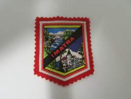 Imatra -kangasmerkki / matkailumerkki / hihamerkki / badge -pohjaväri punainen