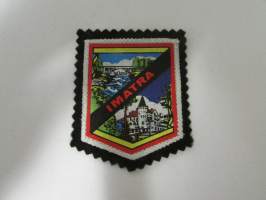 Imatra -kangasmerkki / matkailumerkki / hihamerkki / badge -pohjaväri musta