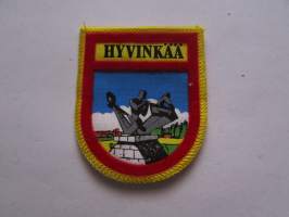 Hyvinkää -kangasmerkki / matkailumerkki / hihamerkki / badge -pohjaväri keltainen