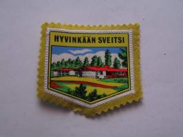 Hyvinkään Sveitsi -kangasmerkki / matkailumerkki / hihamerkki / badge -pohjaväri keltainen