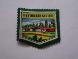 Hyvinkään Sveitsi -kangasmerkki / matkailumerkki / hihamerkki / badge -pohjaväri vihreä