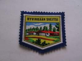 Hyvinkään Sveitsi -kangasmerkki / matkailumerkki / hihamerkki / badge -pohjaväri sininen