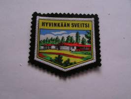 Hyvinkään Sveitsi -kangasmerkki / matkailumerkki / hihamerkki / badge -pohjaväri musta