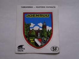 Joensuu -tarra, matkamuistotarra 1970-luvulta