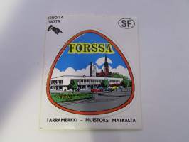 Forssa -tarra, matkamuistotarra 1970-luvulta