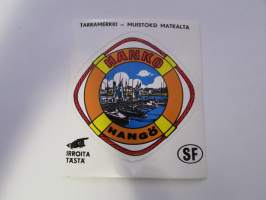 Hanko -Hangö -tarra, matkamuistotarra 1970-luvulta