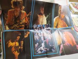 Rolling Stones - taustapuolella artikkeleita -Suosikki-lehden keskiaukeamajuliste / centerfold poster