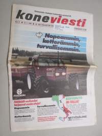 Koneviesti 1988 nr 21, 25.11.1988, Fiatagri kansi, Runni-Peltomestari, Tume uutuudet, Rivikuutonen traktorin moottorina, Keksijä Veikko Helanen, Lietelinko + lana