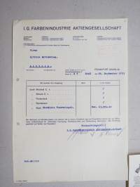 I.G. Farbenindustrie Ag - Littoisten Oy (Littoinen), 23.9.1933 -asiakirja