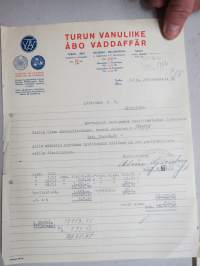 Turun Vanuliike - Abo Vaddaffär - Littoinen Oy, 12.12.1938 -asiakirja, allekirjoitus Aline Grönberg