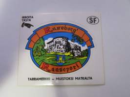 Raseborg -Raasepori -tarra, matkamuistotarra 1970-luvulta