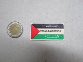 Vapaa Palestiina -vasemmistolainen 1970-luvun tuki- ja solidaarisuus- / varainkeruumerkki -tarra