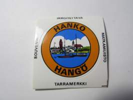 Hanko -Hangö -tarra, matkamuistotarra 1970-luvulta