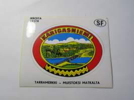 Karigasniemi -tarra, matkamuistotarra 1970-luvulta