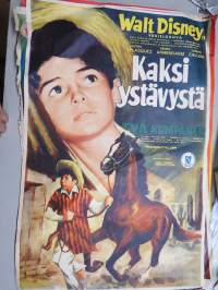 Kaksi ystävystä - Två kumpaner,  Walt Disney -elokuvajuliste / poster, pääosissa Andres Veasquez, Pedro Armendariz, Joseph Calleia