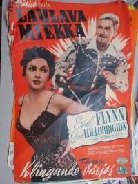 Laulava miekka - Klingande värjor - Crossed swords, Run deep -elokuvajuliste / poster, Errol Flynn, Gina Lollobrigida