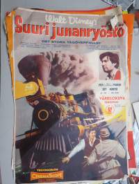 Suuri junanryöstö - Det stora tågöverfallet, Walt Disney - The Great Locomotive Chase -elokuvajuliste / poster, pääosissa Fess Parker, Jeff Hunter