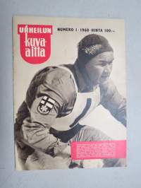 Urheilun Kuva-aitta 1960 nr 1, Kansikuva Veikko Hakulinen, Squaw Valley, Juhani Järvinen, Leijonien suurvoitto - Jääkikkko, Käpylä KUV, ym.