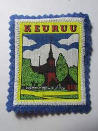 Keuruu -kangasmerkki / matkailumerkki / hihamerkki / badge -pohjaväri sininen