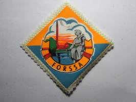 Forssa -kangasmerkki / matkailumerkki / hihamerkki / badge -pohjaväri valkoinen