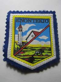 Enontekiö -kangasmerkki / matkailumerkki / hihamerkki / badge -pohjaväri sininen