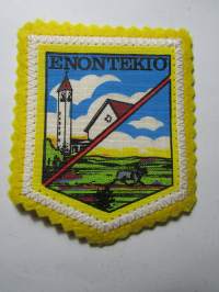 Enontekiö -kangasmerkki / matkailumerkki / hihamerkki / badge -pohjaväri keltainen