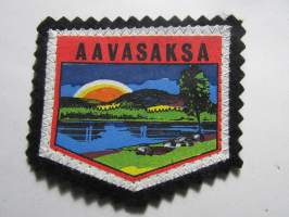 Aavasaksa -kangasmerkki / matkailumerkki / hihamerkki / badge -pohjaväri musta