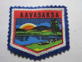 Aavasaksa -kangasmerkki / matkailumerkki / hihamerkki / badge -pohjaväri sininen