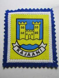 Kajaani -kangasmerkki / matkailumerkki / hihamerkki / badge -pohjaväri sininen