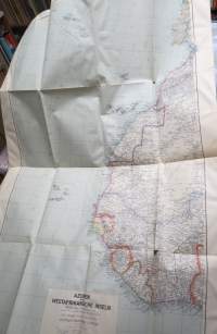 Azoren und West-Afrikanische Inseln (Azorit ja Länsi-Afrikka) -saksalainen II Maailmansodan aikainen kartta