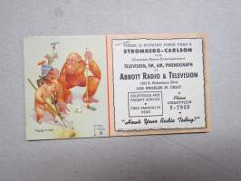 Stromberg-Carlson / Abbot Radio & Television, Los Angeles - ink drying carton / ad -musteenkuivausarkki