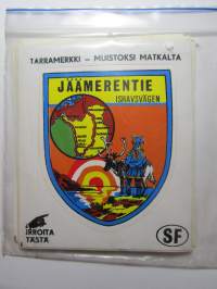 Jäämerentie -Ishavsvägen -tarra, matkamuistotarra 1970-luvulta