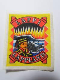 Lappi -Lappland -kangasmerkki, matkailumerkki, leikkaamaton