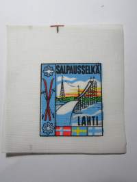 Salpausselkä -Lahti -kangasmerkki, matkailumerkki, leikkaamaton