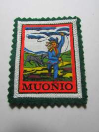 Muonio -kangasmerkki / matkailumerkki / hihamerkki / badge -pohjaväri vihreä