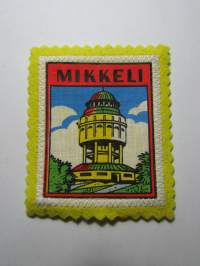 Mikkeli -kangasmerkki / matkailumerkki / hihamerkki / badge -pohjaväri keltainen