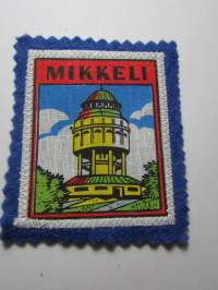 Mikkeli -kangasmerkki / matkailumerkki / hihamerkki / badge -pohjaväri sininen