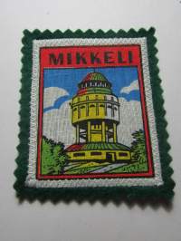 Mikkeli -kangasmerkki / matkailumerkki / hihamerkki / badge -pohjaväri vihreä