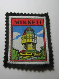 Mikkeli -kangasmerkki / matkailumerkki / hihamerkki / badge -pohjaväri musta