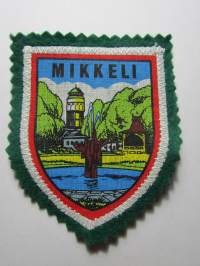 Mikkeli -kangasmerkki / matkailumerkki / hihamerkki / badge -pohjaväri vihreä